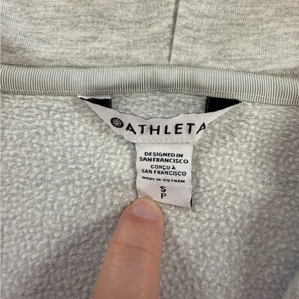 Athleta Women's Purana Wrap Style Hoodie Sweatshirt Fog Grey | Small - Picture 10 of 12